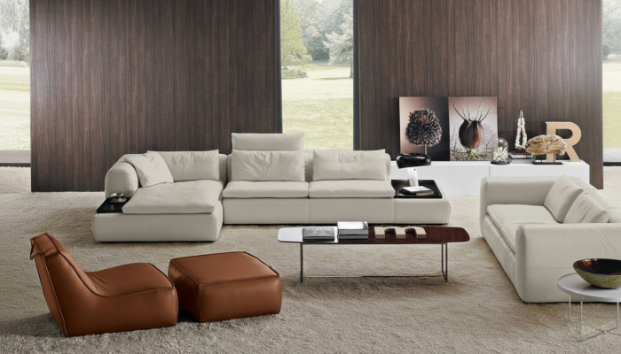 Design Sofa L Shape Upholstered Couch Living Room Corner Sofa Leather Luxury Furniture