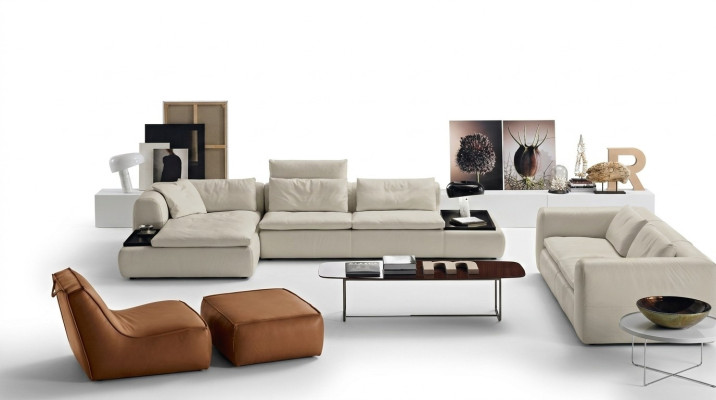 Design Sofa L Shape Upholstered Couch Living Room Corner Sofa Leather Luxury Furniture