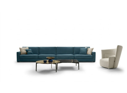 4-seater sofa upholstered couch leather sofas design Italian furniture blue