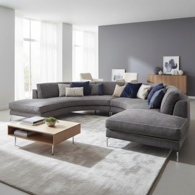 Round luxury living landscape corner couch corner set upholstery furniture sofa
