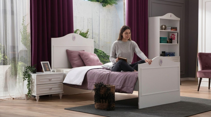 Youth bed children's bed kids design modern white bed children's room new