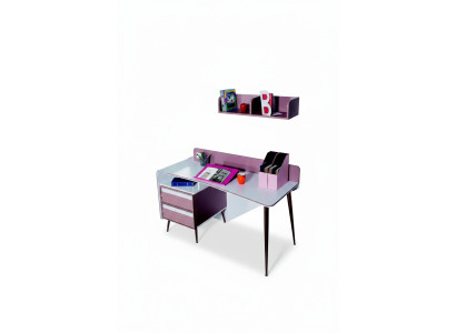 Desk Wood Pink Table Desks Shelf Furniture Youth Room Design