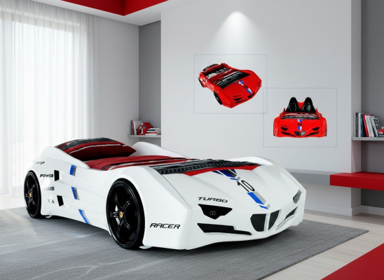 Race car bed with mattress car bed children's room beds furniture new