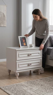 Design nightstand side table console white tables furniture wood new