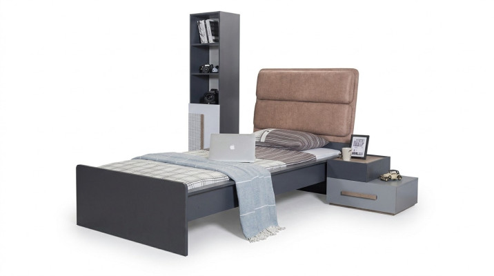 Bed youth room beds bedroom furniture single bed furnishing grey