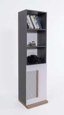 Wardrobe Wooden Bookshelf Youth Room Gray Cabinets Shelf Furniture New