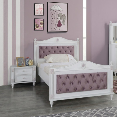 Designer bed bedside table bedroom youth room set furniture 2-piece beds