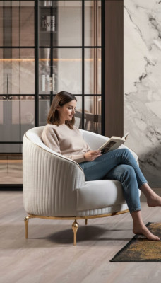 Luxury single-seater armchair couch upholstered furniture relax club designer sofa
