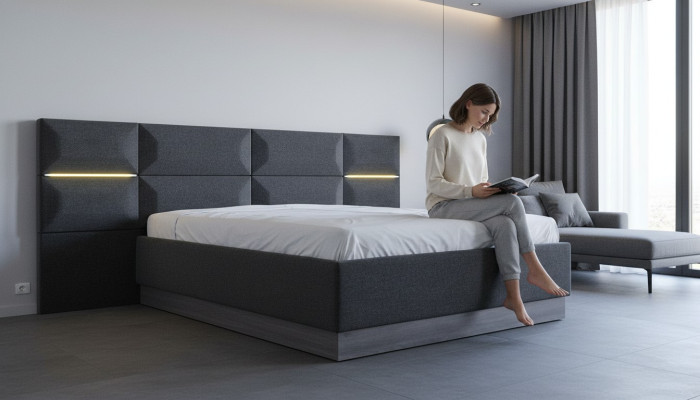 Bed Pillow Design Material Wood Double Hotel Beds New Modern