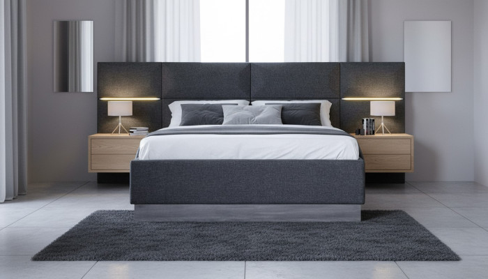 Bed Pillow Design Material Wood Double Hotel Beds New Modern