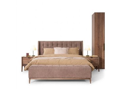 Bed design double bed luxury beds upholstered bedroom furniture new material wood