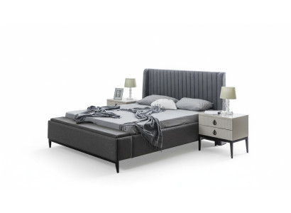Bed Design Double Bed Beds Upholstered Bedroom Furniture Hotel Bed Frame Gray
