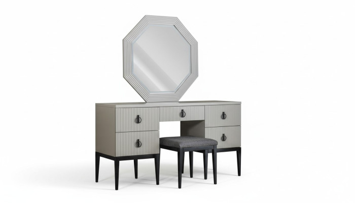 Dressing table with mirror gray bedroom design console stool new