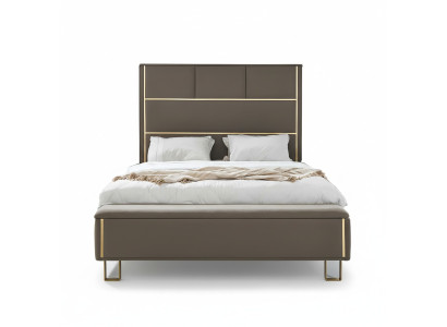Taupe upholstered beds double bed wood bedroom furniture hotel upholstery 180x200
