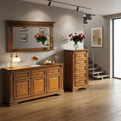 Dresser 160cm with Mirror Country House Style Furniture Dressers Sideboard Wood