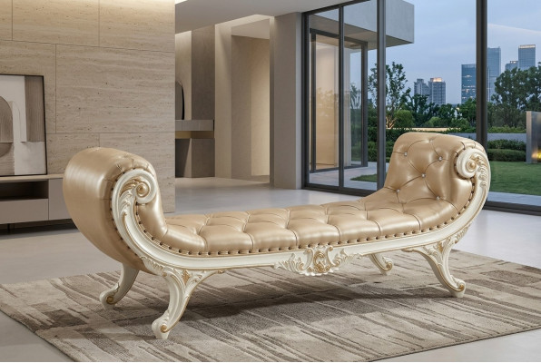 Bench bedroom chaise lounge stool ottoman Chesterfield leather new