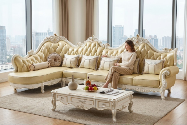 Classic Chesterfield Couch Sofa Upholstery Set Corner Sofa Baroque Corner