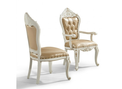 Classic Chesterfield Chair Dining Room Armchair Beige Armchair Single Baroque Style