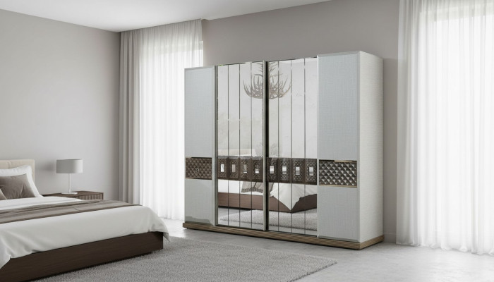 Wardrobe Wood Closet Bedroom Furniture Design Cabinets Gray Italy