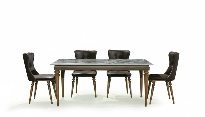 Complete Set Dining Table 4x Chairs Dining Room Set Dining Wood Table 4 Piece Set