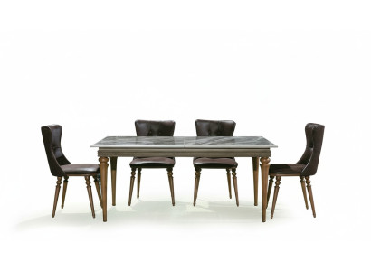 Complete Set Dining Table 4x Chairs Dining Room Set Dining Wood Table 4 Piece Set