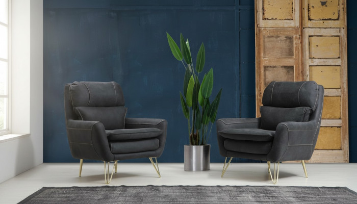 Chair Seat Sitter Design Living Room Upholstery Luxury Black Waiting Room