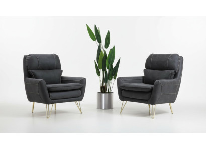 Chair Seat Sitter Design Living Room Upholstery Luxury Black Waiting Room