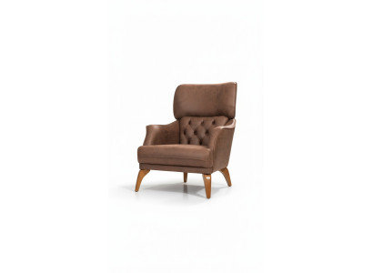 Luxury Single-Seater Armchair Couch Upholstered Furniture Chesterfield Design Sofa Leather