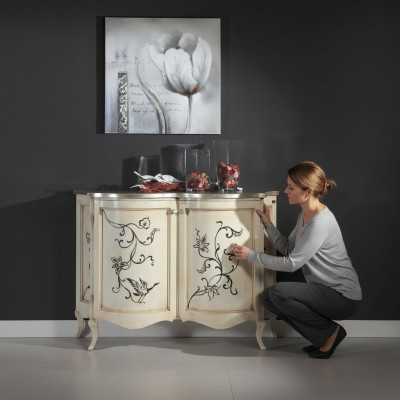 Classic sideboard wood dresser white cabinet cabinets luxury Italian new
