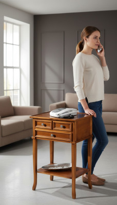 Classic telephone console brown side table tables coffee table table furniture