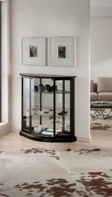 Display cabinet black glass cabinet design, classic cabinet luxury wood furniture display cabinets.