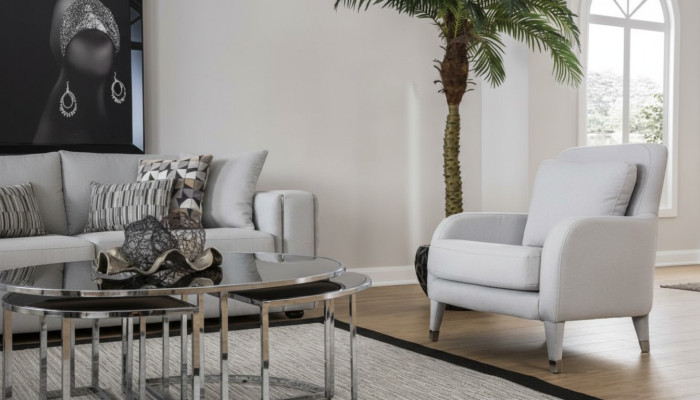 Armchair Design Living Room Upholstery Wood Upholstery Modern Luxury Gray New