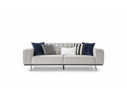 Luxury Living Room Sofa 2-Seater White Couch Chesterfield Couches New