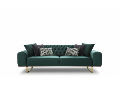 Luxury living room sofa 2-seater green couch Chesterfield couches new