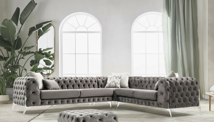 Gray Chesterfield Upholstered Sofa Sofa Corner Sofa Set Upholstery Luxury Corner Sofas New