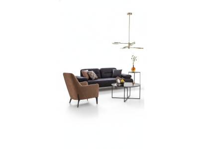 Armchair brown luxury fabric textile living room new creative modern design furniture new