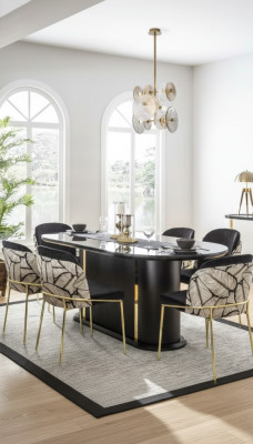 Dining room dining table chair 6x chairs table tables metal dining group set 7-piece new