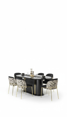 Dining room dining table chair 6x chairs table tables metal dining group set 7-piece new