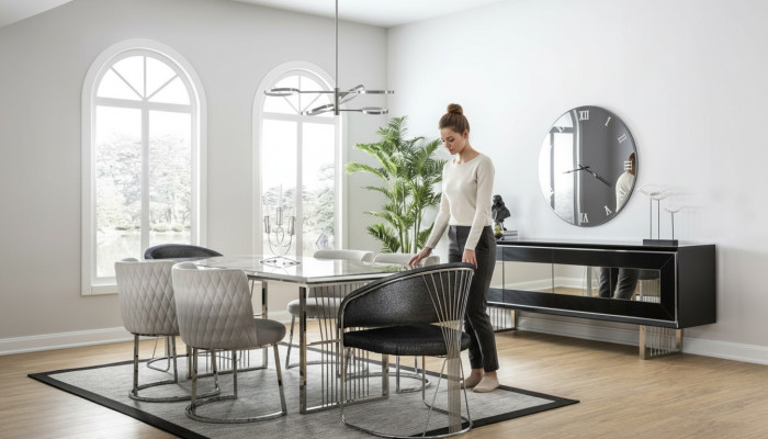 Dining group, dining room suite, dining table set, sideboard, luxury furniture, 4 chairs, table.