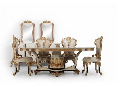 Classic luxury table wood tables baroque rococo antique style dining living room new