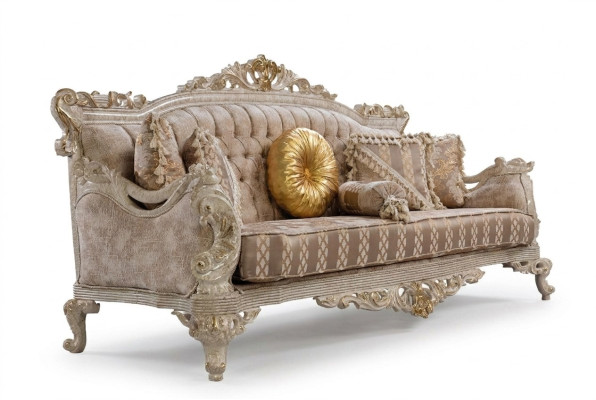 Chesterfield 3 Seater Designer Sofa Luxury Upholstery Sofas Couches Fabric Textile New