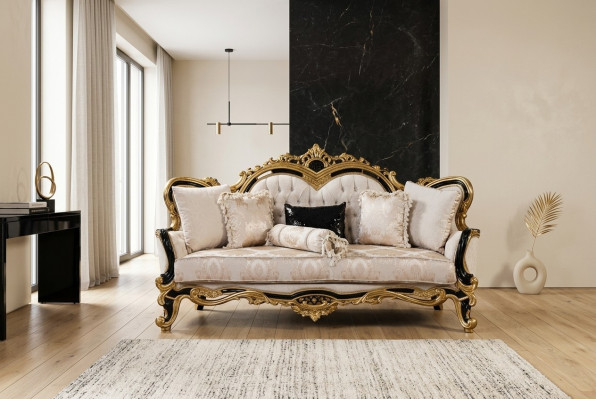 Chesterfield 3 Seater Designer Sofa Luxury Upholstered Sofas Couches Fabric Textile New