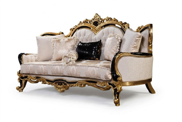 Chesterfield 3 Seater Designer Sofa Luxury Upholstered Sofas Couches Fabric Textile New