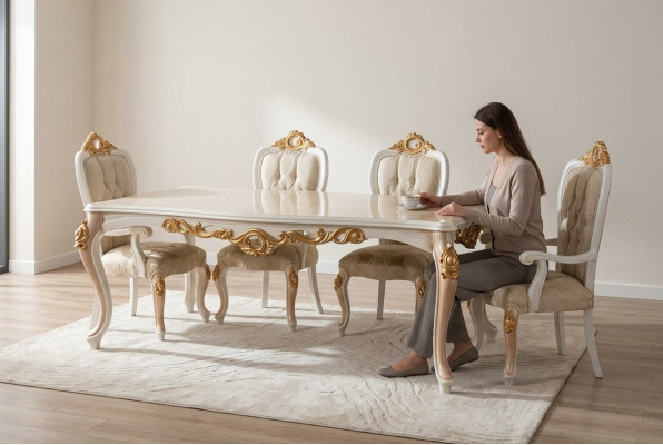 Table Classic Luxury Wood Tables Baroque Rococo Antique Style Dining Living Room