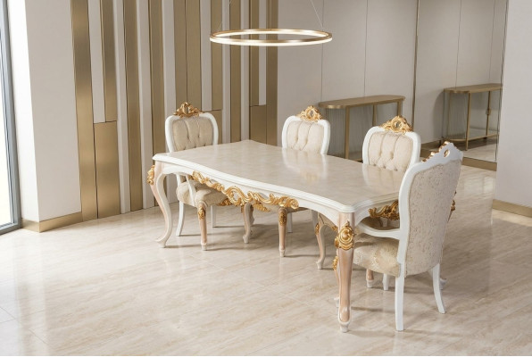 Table Classic Luxury Wood Tables Baroque Rococo Antique Style Dining Living Room