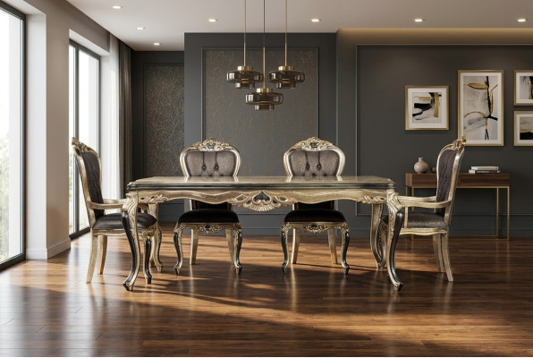 Classic dining table baroque tables dining tables wooden table 208x108 cm