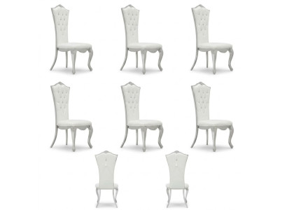Chesterfield upholstered chair chairs complete set of 6 seat textile