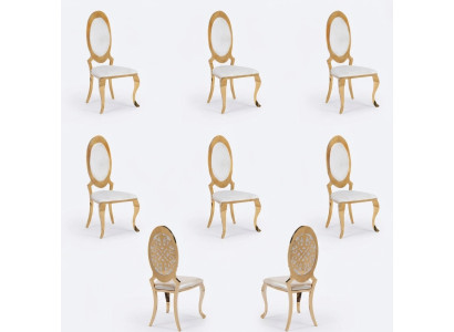 Chair 6x Group Armchair Chairs Set Luxury Textile New Dining Room