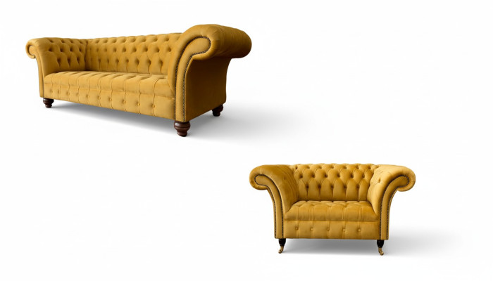 Chesterfield Sofa Set 2+1 Seater Design Upholstery Modern Set