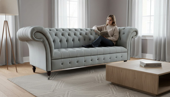 Designer sofa 3-seater Chesterfield couch upholstery sofas couches furniture